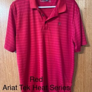 Ariat Men's Red Horizontal Stripe Polo